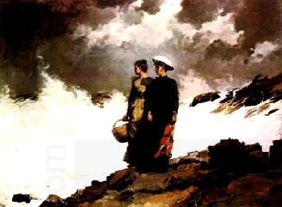 Winslow Homer Watching the Breakers China oil painting art